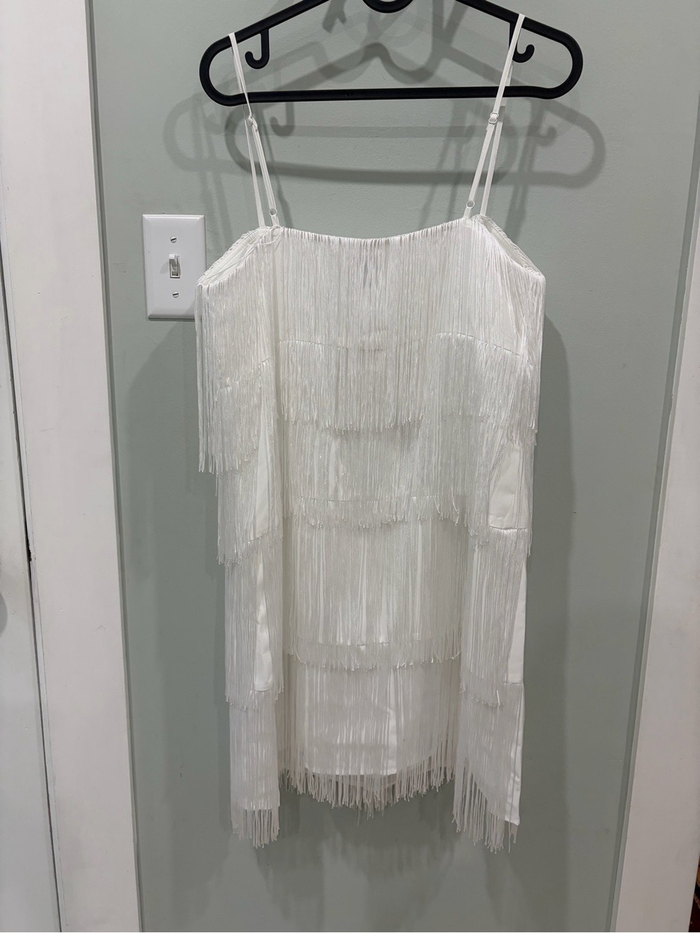 NWT a new day White Fringe party Dress bachelorette bridal flapper night out - Picture 2 of 9